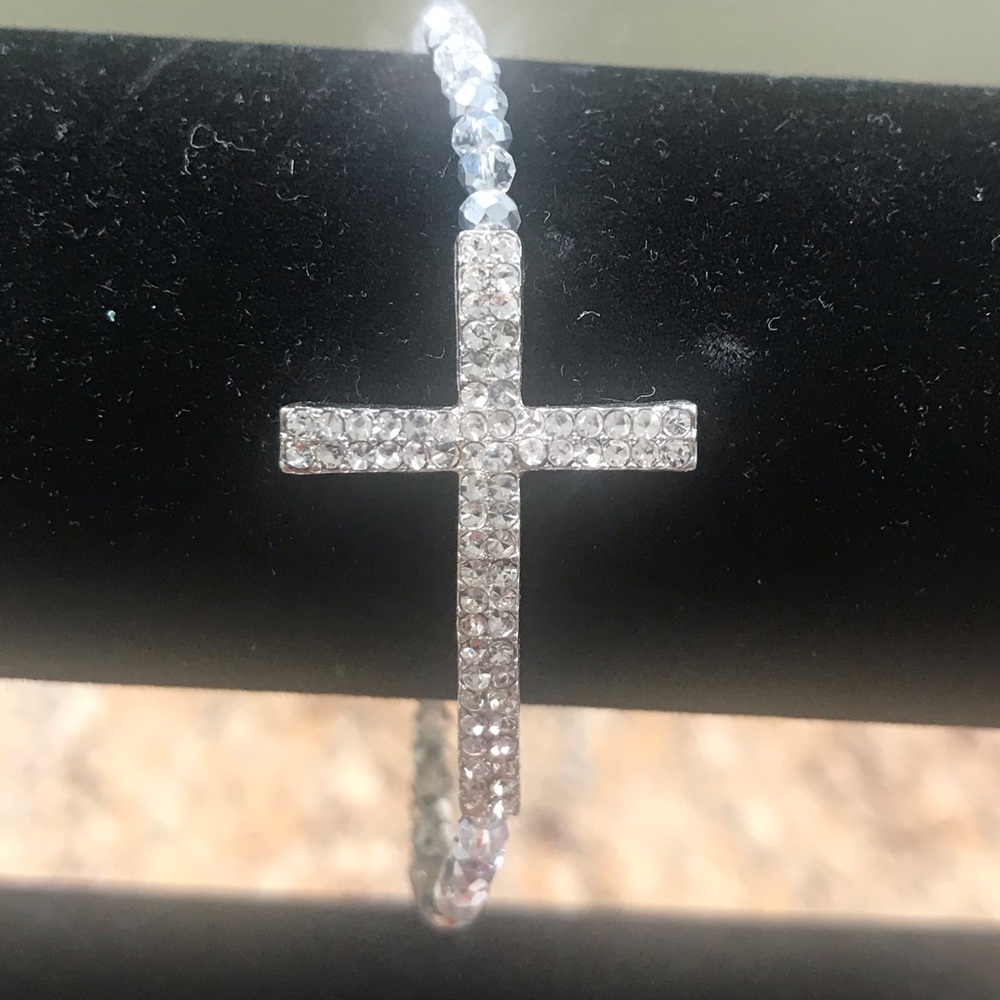 Rhinestone Cross Bracelet